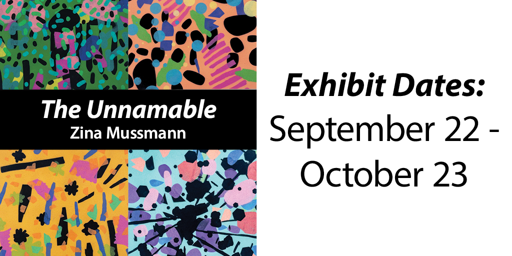 Artwork by artist Zina Mussmann exhibit dates September 22-October 23