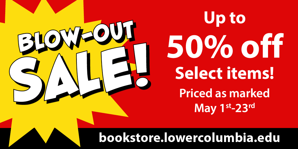 bookstore blow-out sale up to 50% off selected items May 1-23