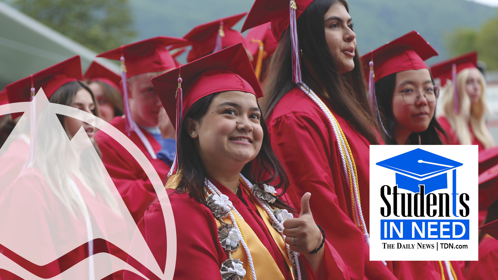 Opportunity Can't Wait. Together, we're opening doors of opportunity. Photo of LCC graduates posing with Flare, the red devil mascot.