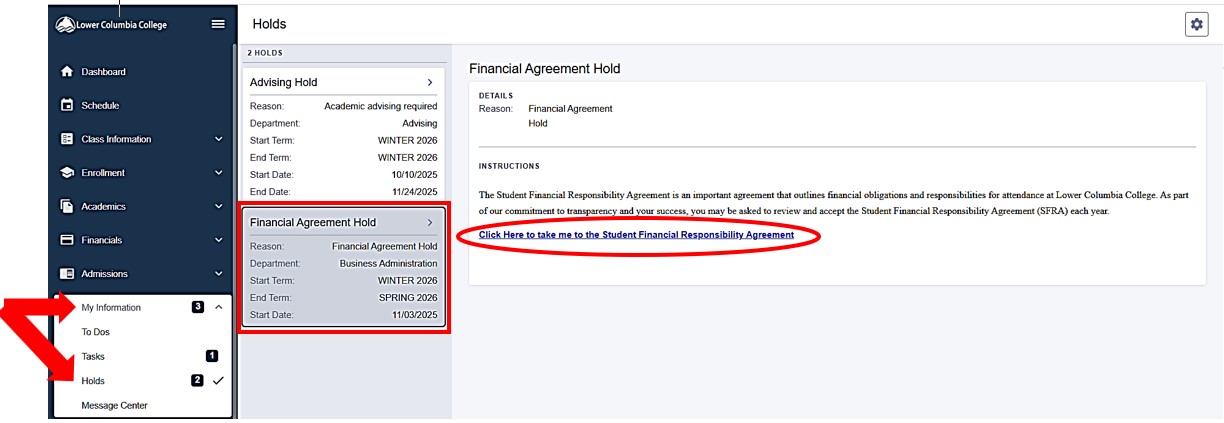 SFRA screen shot of instrictions